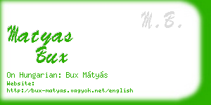 matyas bux business card